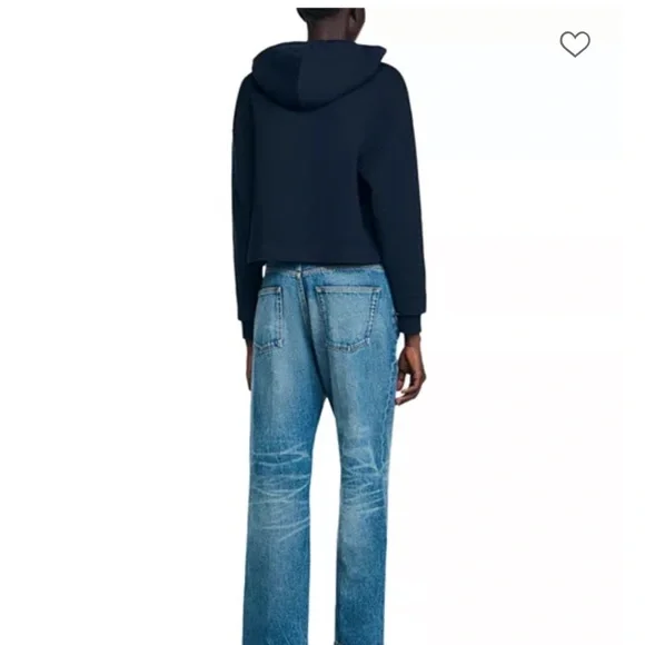 Sandro Mixed Media Hoodie Jacket NWT - Picture 2 of 4